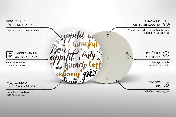 Glas Ceranfeldabdeckung Spritzschutz Untertitel Bon appetit