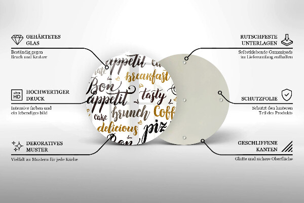 Glas Ceranfeldabdeckung Spritzschutz Untertitel Bon appetit