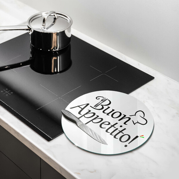 Glas Ceranfeldabdeckung Spritzschutz Buon Appetito!