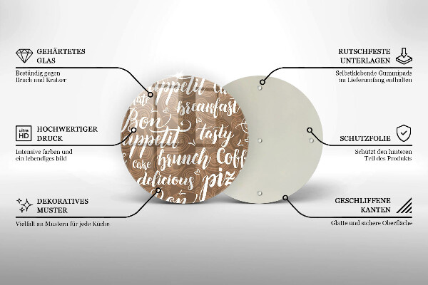 Glas Ceranfeldabdeckung Spritzschutz Untertitel Bon appetit