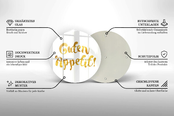 Glas Ceranfeldabdeckung Spritzschutz Guten Appetit!