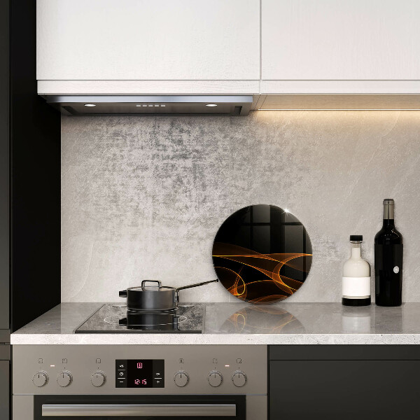 Glas Ceranfeldabdeckung Spritzschutz Abstrakte Linien