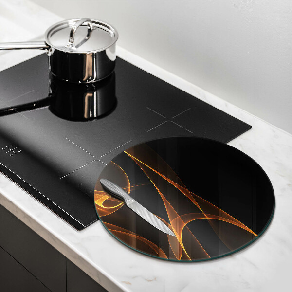 Glas Ceranfeldabdeckung Spritzschutz Abstrakte Linien