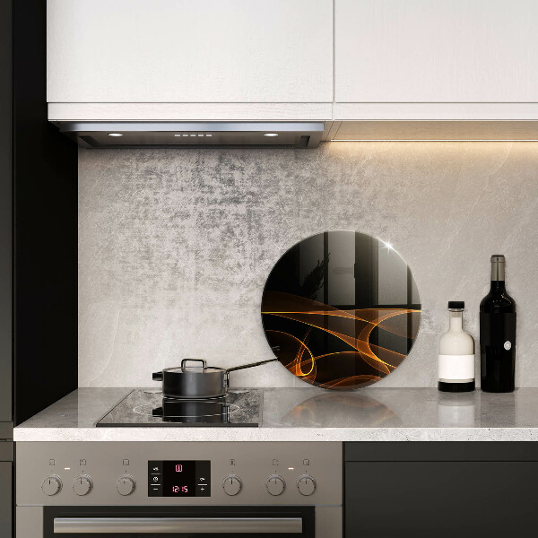 Glas Ceranfeldabdeckung Spritzschutz Abstrakte Linien