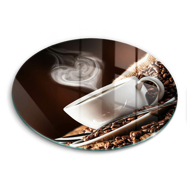 Glas Ceranfeldabdeckung Spritzschutz Kaffee und eine Tasse