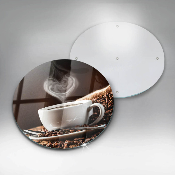 Glas Ceranfeldabdeckung Spritzschutz Kaffee und eine Tasse