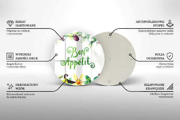 Glas Ceranfeldabdeckung Spritzschutz Inschrift Guten Appetit