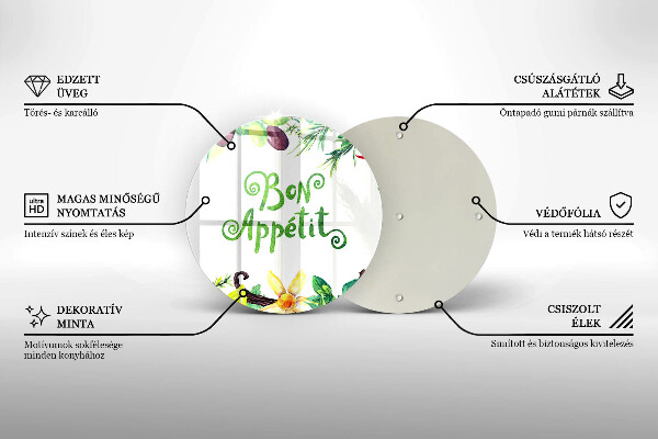 Glas Ceranfeldabdeckung Spritzschutz Inschrift Guten Appetit