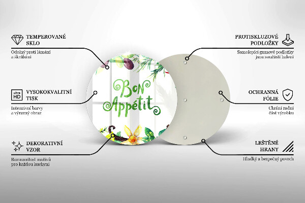 Glas Ceranfeldabdeckung Spritzschutz Inschrift Guten Appetit