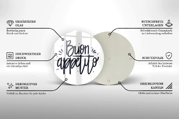 Glas Ceranfeldabdeckung Spritzschutz Buon Appetito