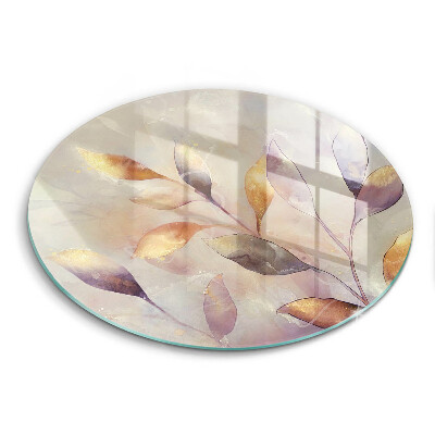 Glas Ceranfeldabdeckung Spritzschutz Bemalte Boho-Blätter