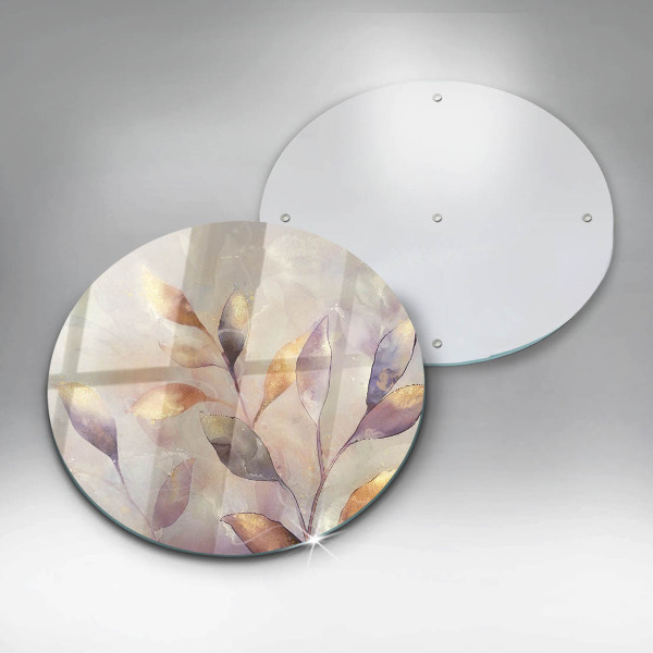 Glas Ceranfeldabdeckung Spritzschutz Bemalte Boho-Blätter