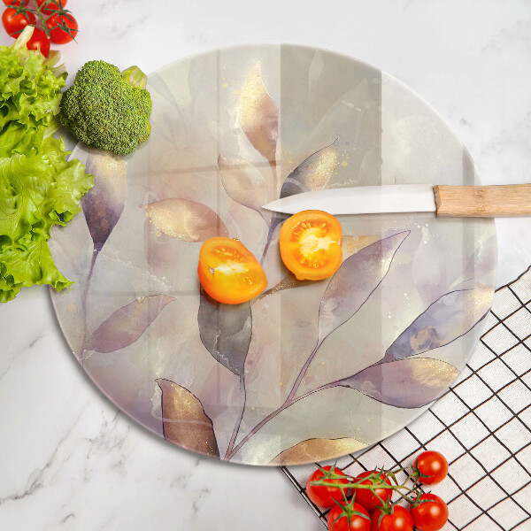 Glas Ceranfeldabdeckung Spritzschutz Bemalte Boho-Blätter