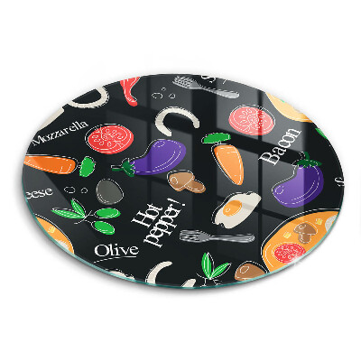 Glas Herdabdeckplatte Lebensmittelillustration