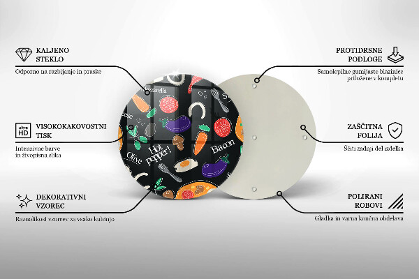 Glas Herdabdeckplatte Lebensmittelillustration