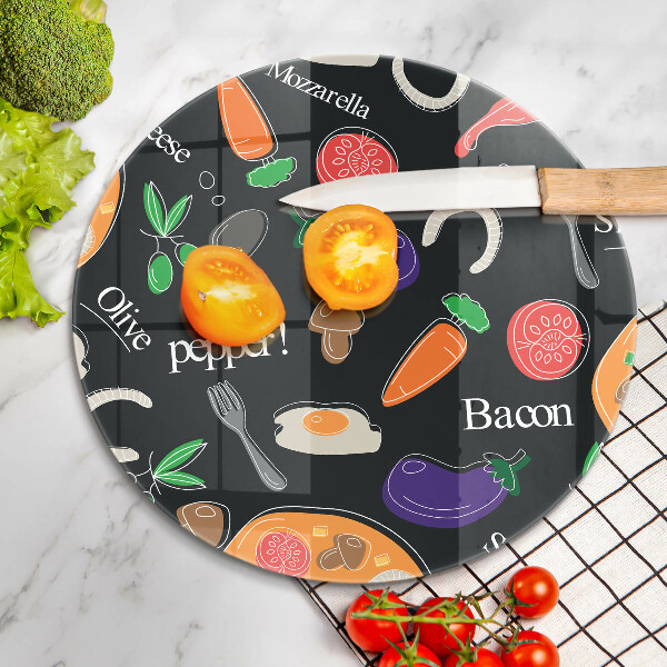 Glas Herdabdeckplatte Lebensmittelillustration