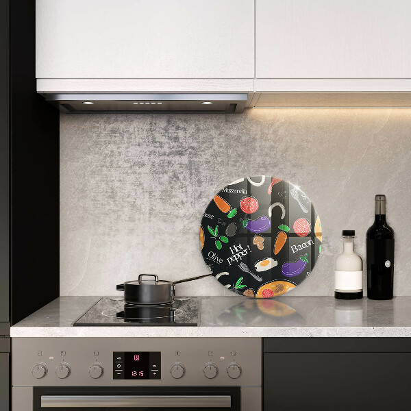 Glas Herdabdeckplatte Lebensmittelillustration