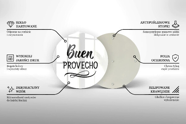 Glas Ceranfeldabdeckung Spritzschutz Buen provecho