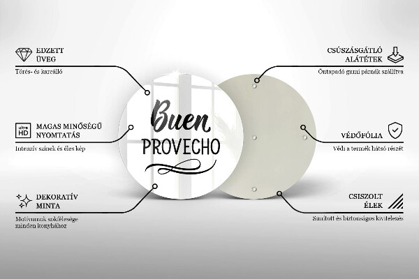 Glas Ceranfeldabdeckung Spritzschutz Buen provecho