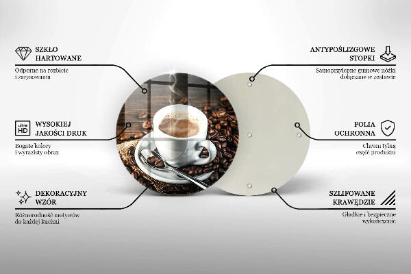 Glas Ceranfeldabdeckung Spritzschutz Tasse und Kaffeebohnen