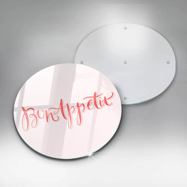 Glas Herdabdeckplatte Bon Appetit Küchenschild