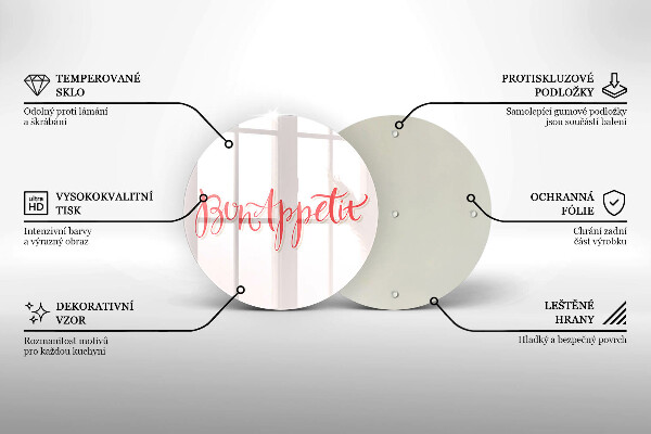 Glas Herdabdeckplatte Bon Appetit Küchenschild