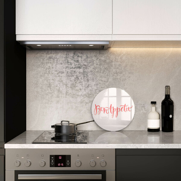 Glas Herdabdeckplatte Bon Appetit Küchenschild