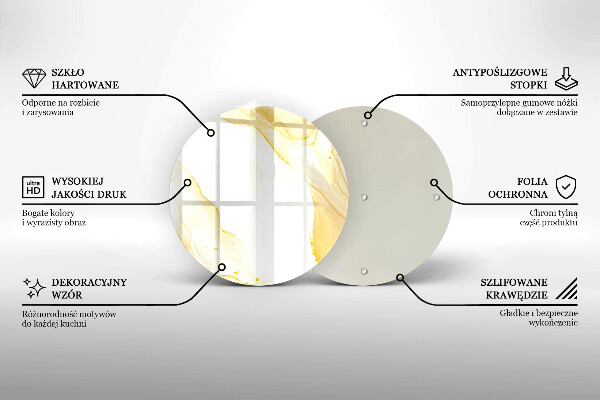 Glas Herdabdeckplatte Goldene Abstraktion