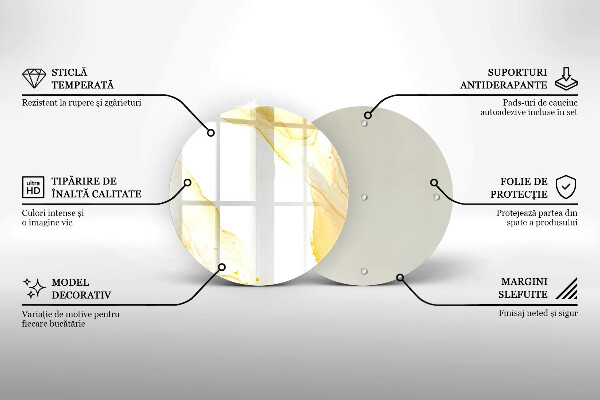 Glas Herdabdeckplatte Goldene Abstraktion