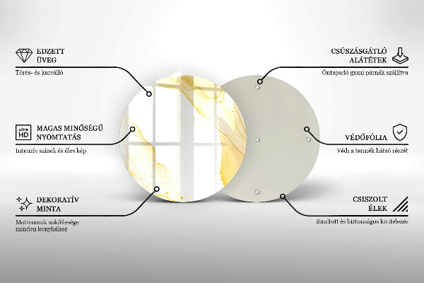 Glas Herdabdeckplatte Goldene Abstraktion