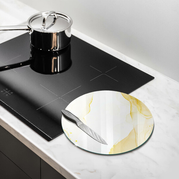 Glas Herdabdeckplatte Goldene Abstraktion
