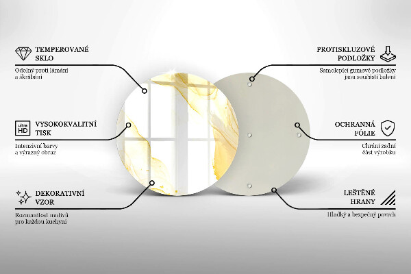 Glas Herdabdeckplatte Goldene Abstraktion