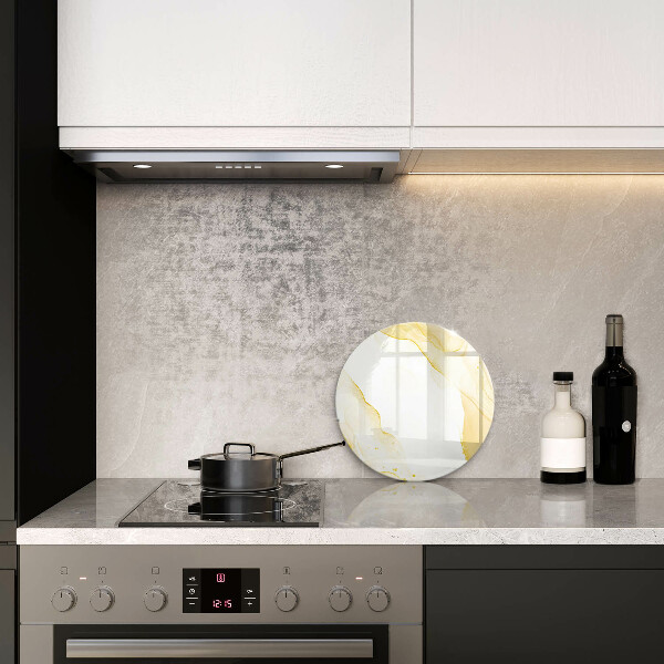 Glas Herdabdeckplatte Goldene Abstraktion