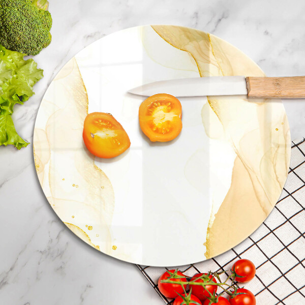 Glas Herdabdeckplatte Goldene Abstraktion