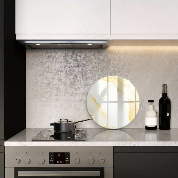 Glas Herdabdeckplatte Goldene Abstraktion