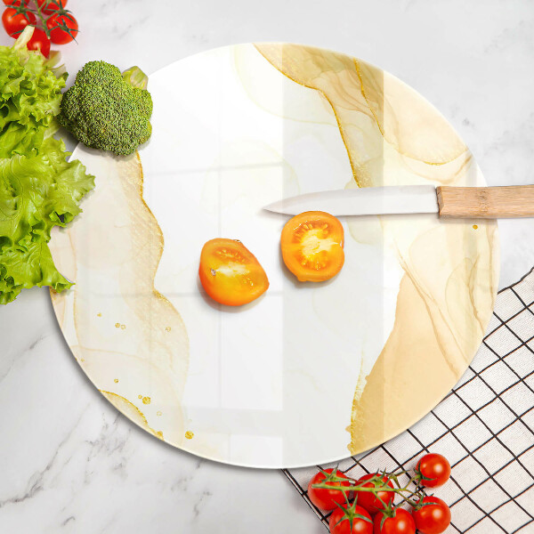 Glas Herdabdeckplatte Goldene Abstraktion