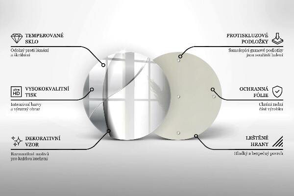 Glas Herdabdeckplatte Abstraktion aus silbernem Metall