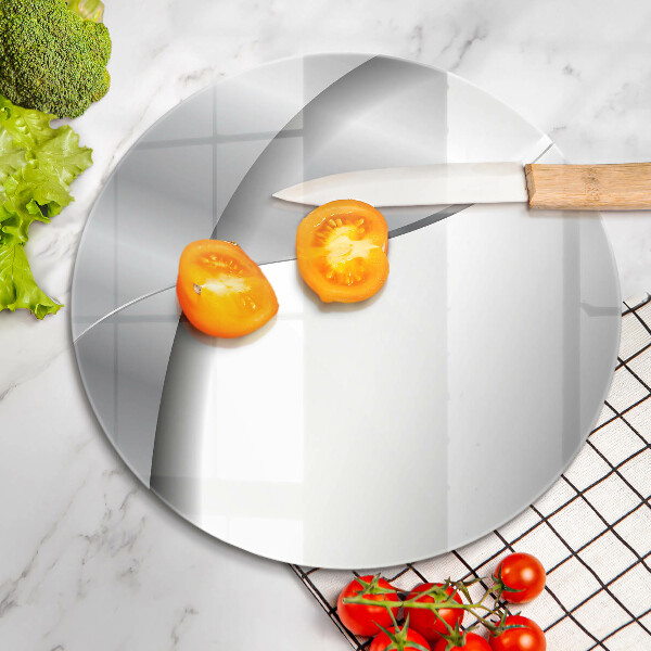 Glas Herdabdeckplatte Abstraktion aus silbernem Metall