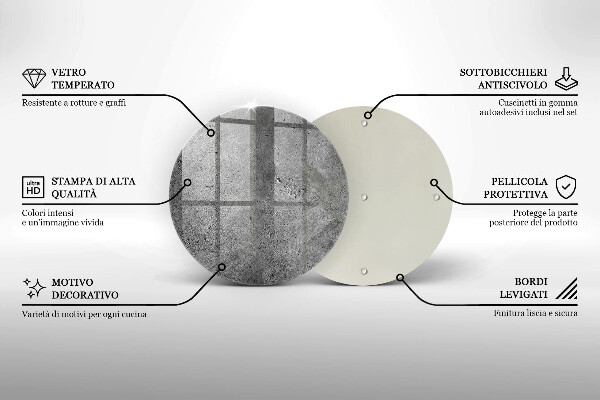 Glas Ceranfeldabdeckung Spritzschutz Betonsteinstruktur