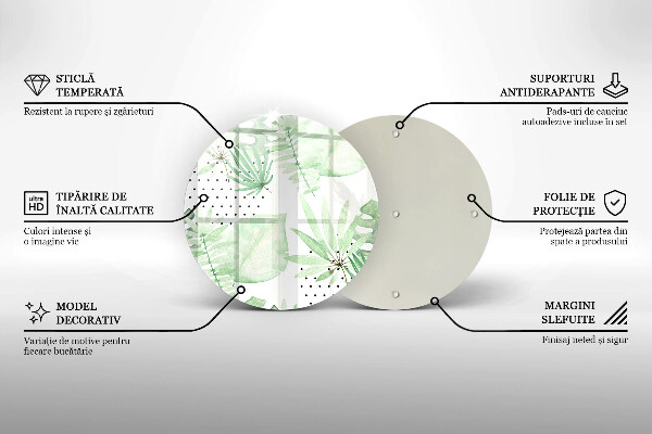 Glas Herdabdeckplatte Aquarellblätter