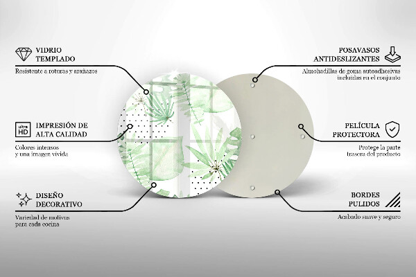 Glas Herdabdeckplatte Aquarellblätter