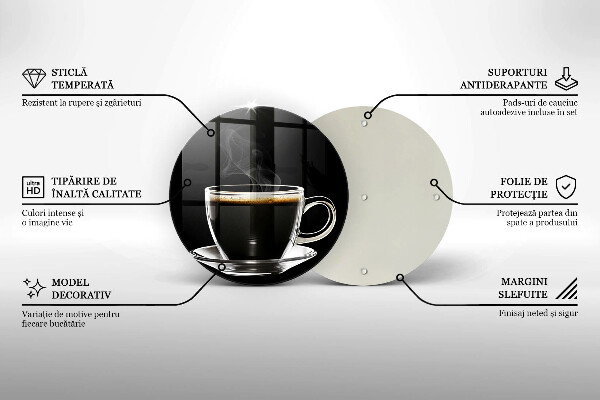 Glas Herdabdeckplatte Ein Glas heißer Kaffee