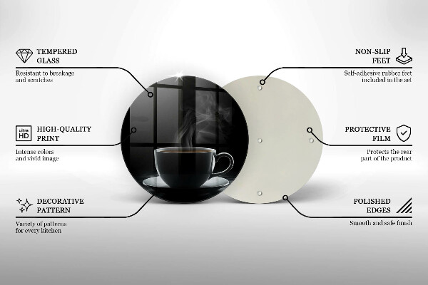Glas Herdabdeckplatte Heiße Tasse Kaffee
