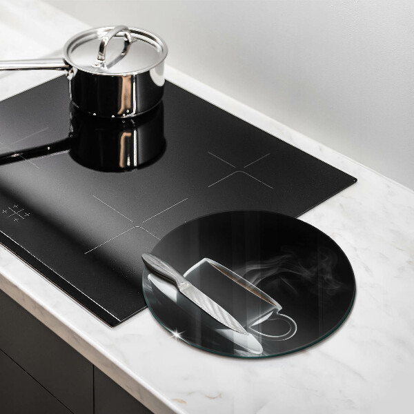 Glas Herdabdeckplatte Heiße Tasse Kaffee