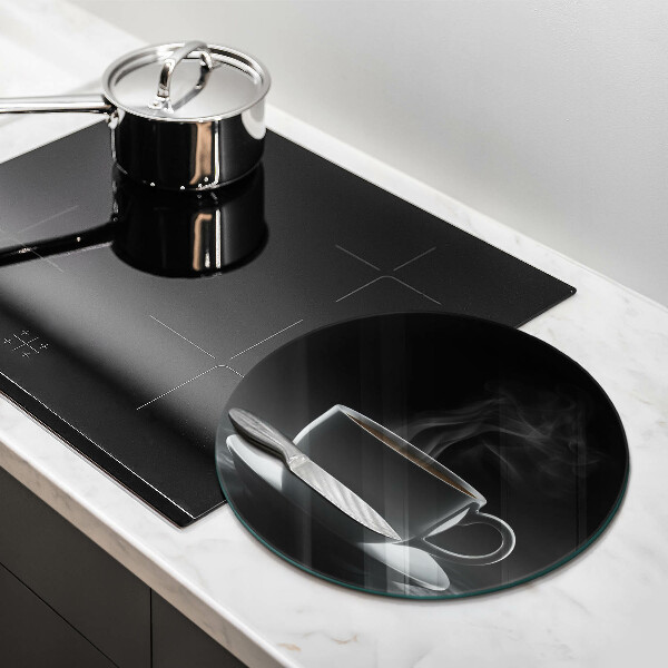 Glas Herdabdeckplatte Heiße Tasse Kaffee