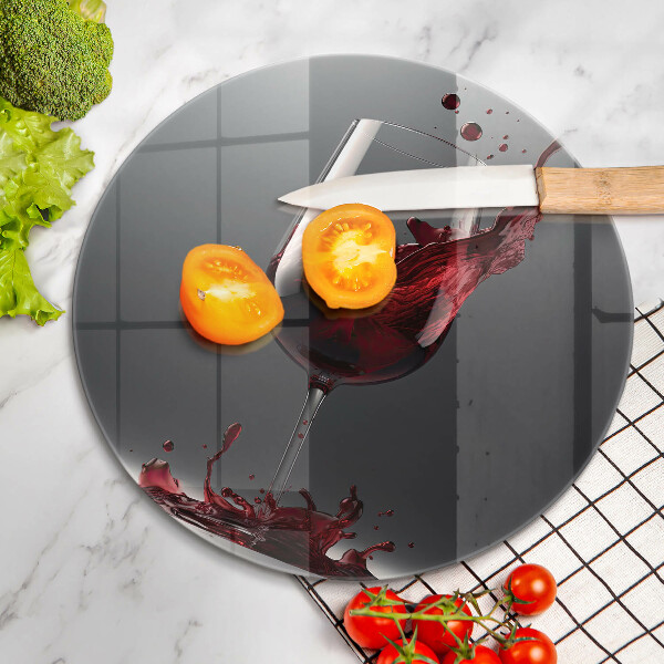 Glas Herdabdeckplatte Rotwein im Glas
