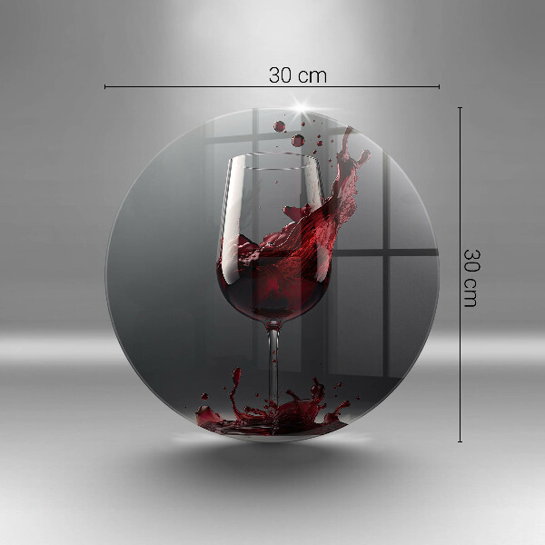 Glas Herdabdeckplatte Rotwein im Glas