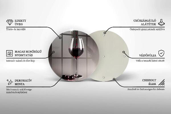 Glas Herdabdeckplatte Glas und Trauben