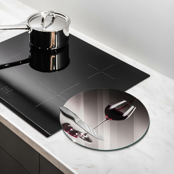 Glas Herdabdeckplatte Glas und Trauben