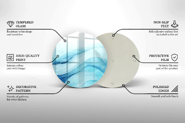Glas Herdabdeckplatte Abstrakte Wellen